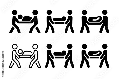 Wounded Victims Icons. Wounded Victims. Icon set. Set Logo of Wounded Victims: Facial Injury Patch. harmonious logo variations of the same emblematic concept