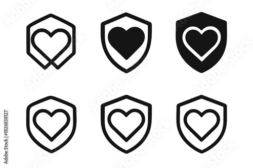 Workplace Safety Icons. Workplace violence prevention. Icon set. Set Logo of Workplace violence prevention: Alert and resolution symbol. harmonious logo