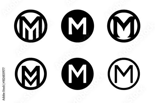 Minimalist Logo Set. Minimalist designs with bold typography. Icon set. Set Logo of minimalist designs with bold typography: Modern typographic emblem.