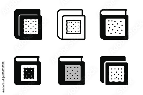 Passover Icon Set. Passover Haggadah. Icon set. Set Logo of Passover Haggadah: Matzah. harmonious logo variations of the same emblematic concept, each with