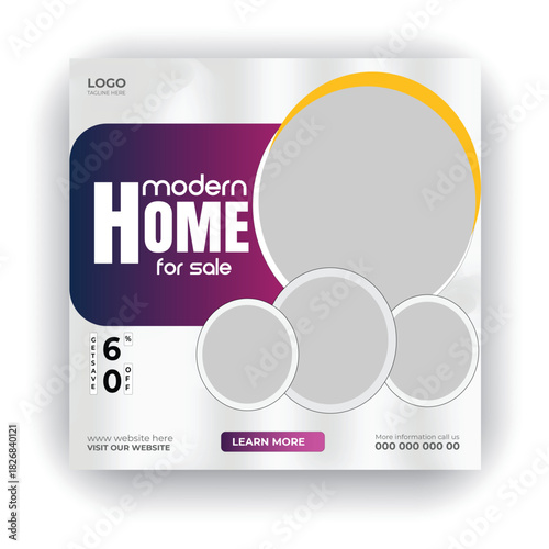 Modern furniture social media and Instagram post template design