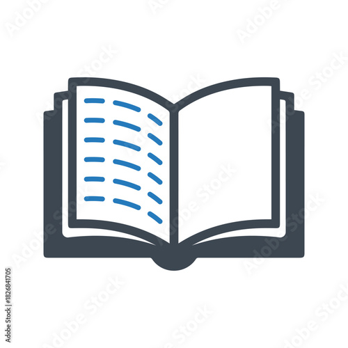 Book icon. Open book for reading icon