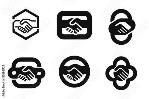 Ethical Mining Icons. Conflict minerals and ethical sourcing in mining. Icon set. Set Logo of ethical mining: supply chain link. harmonious logo variations of