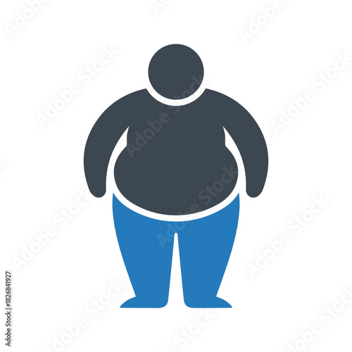 Fat man icon. Overweight icon