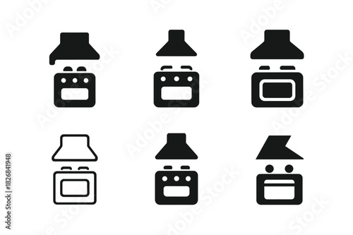 Apartment Logo Variations. Apartment. Icon set. Set Logo of apartment: intercom/buzzer panel with speaker. harmonious logo variations of the same emblematic