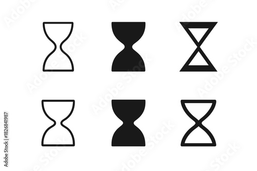 Timeless Logo Variations. Timeless elegance. Icon set. Set Logo of timeless elegance: classic hourglass symbol. harmonious logo variations of the