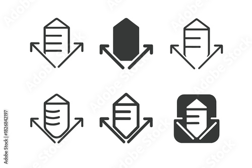 Agricultural Trade Icons. Trade in agricultural products and commodities. Icon set. Set Logo of trade in agricultural products and commodities: silo and export