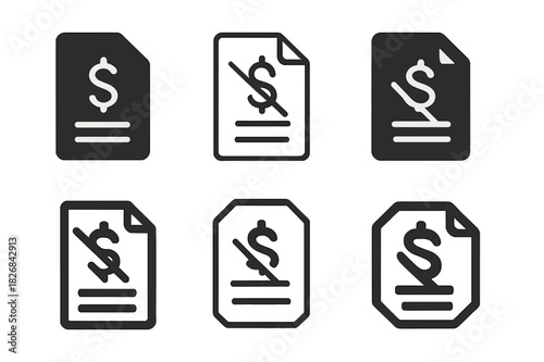 Trade Barrier Logos. Trade barriers. Icon set. Set Logo of Trade barriers: Broken trade route. harmonious logo variations of the same emblematic concept