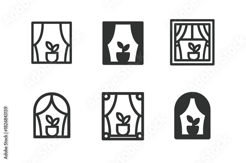 Apartment Logo Variations. Apartment. Icon set. Set Logo of apartment: intercom/buzzer panel with speaker. harmonious logo variations of the same emblematic