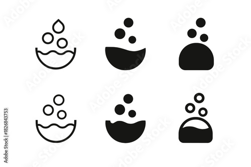 Fermentation Icon Set. Fermentation process. Icon set. Set Logo of Fermentation process: Bacterial fermentation icon. harmonious logo variations of the same