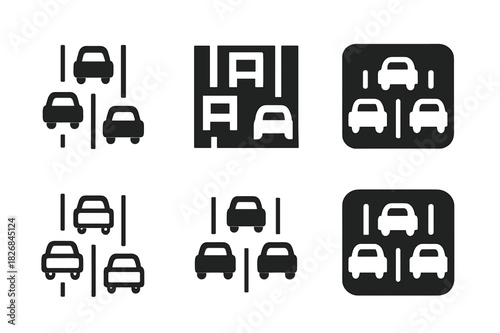 Traffic Logo Variations. Relaxation Time. Line icon set of Relaxation Time: chair, tea cup, soft pillow, candle, slippers, flower, book, lamp, breeze, cloud,