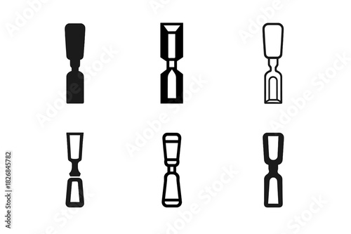 Carpenter Tool Icons. carpenter tools. Icon set. Set Logo of carpenter tools: chisel. harmonious logo variations of the same emblematic concept, each with