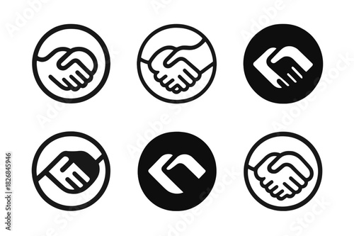 Ethical Branding Icons. Ethical branding. Icon set. Set Logo of ethical branding: circular trust symbol. harmonious logo variations of the same emblematic