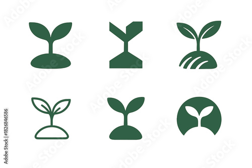 Organic Farming Icons. Organic farming without high-tech interventions. Icon set. Set Logo of organic farming without high-tech interventions: farmer with hoe.
