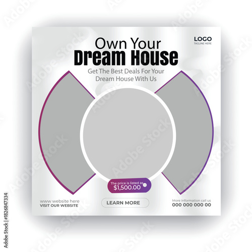 Modern furniture social media and Instagram post template design