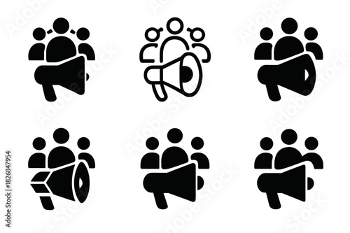 Influencer Marketing Logos. Planetary orbits. Icon set. Set Logo of planetary orbits: orbital system diagram. harmonious logo variations of the same emblematic