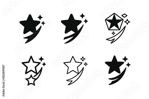 Constellation Logo Variations. Constellations. Icon set. Set Logo of constellations: star and comet trail. harmonious logo variations of the same emblematic
