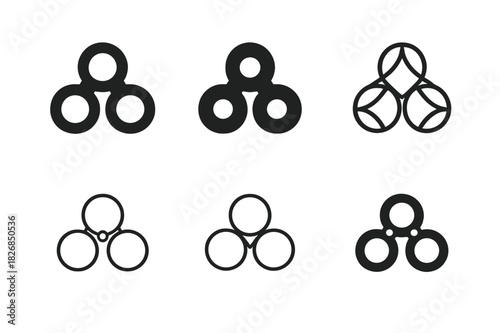 Serendipity Icon Set. The science of serendipity. Icon set. Set Logo of serendipity: chain of lucky moments. harmonious logo variations of the same emblematic