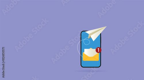 Email notification sign, business concept