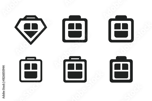 Work-Life Balance Logos. Preventing Burnout and Work-Life Balance. Icon set. Set Logo of Preventing Burnout and Work-Life Balance: battery with balanced