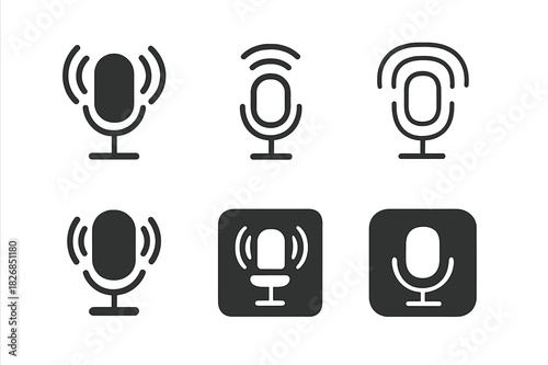 Live Broadcast Icons. Transmitting live. Icon set. Set Logo of transmitting live: camera broadcasting. harmonious logo variations of the same emblematic
