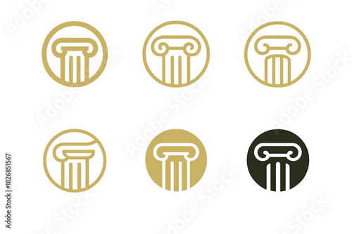 Wealth Management Logos. Wealth Management Office. Icon set. Set Logo of Wealth Management Office: golden ratio-inspired emblem. harmonious logo variations of