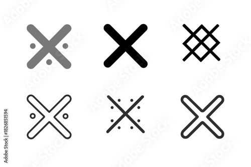 Stitch Logo Variations. Stitch. Icon set. Set Logo of stitch: thread crossing lines. harmonious logo variations of the same emblematic concept, each with