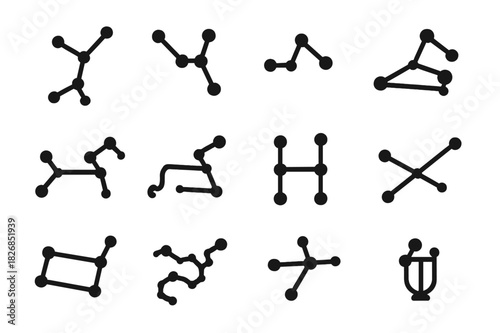 Astronomy Icon Set. Astronomy Tools. Solid icon set of telescope, satellite, star, planet, galaxy, orbit, comet, nebula, light beam, observatory, cosmic dust,