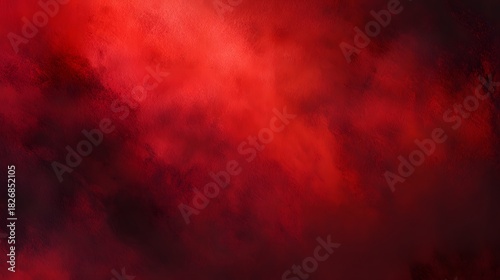 Intense crimson background features a dramatic gradient of deep scarlet and subtle dark undertones