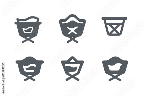 Compact Laundry Icon Set. Compact laundry appliances. Line icon set of compact laundry appliances: mini washing machine, tabletop dryer, handheld iron,