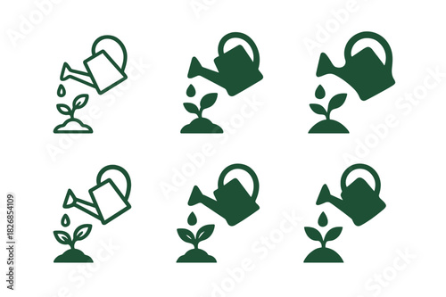 Organic Farming Icons. Organic farming without high-tech interventions. Icon set. Set Logo of organic farming without high-tech interventions: farmer with hoe.