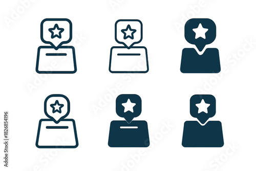 Feedback Logo Variations. The role of customer feedback in shaping marketing strategies. Icon set. Set Logo of suggestion box. harmonious logo variations of