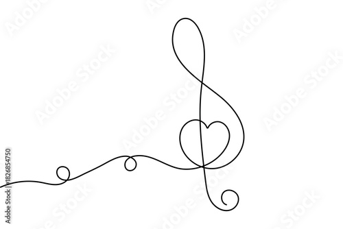Love shape continuous one line art in clean minimalist outline vector illustration valentine’s day
