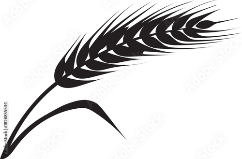 Wheat ear silhouette vector design illustration