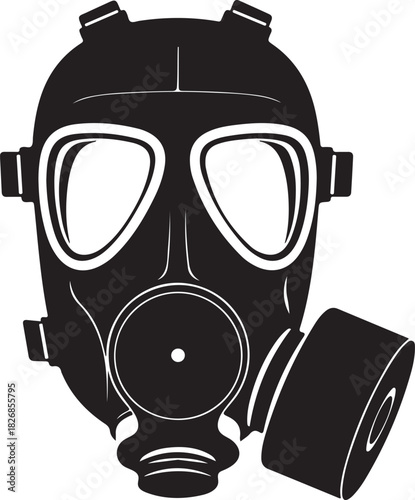 Protective gas mask safety gear illustration