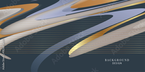 Smooth golden wave wallpaper in blue soft color