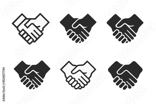Friendship Icons Set. Building and maintaining strong friendships. Icon set. Set Logo of building and maintaining strong friendships: linked hands. harmonious