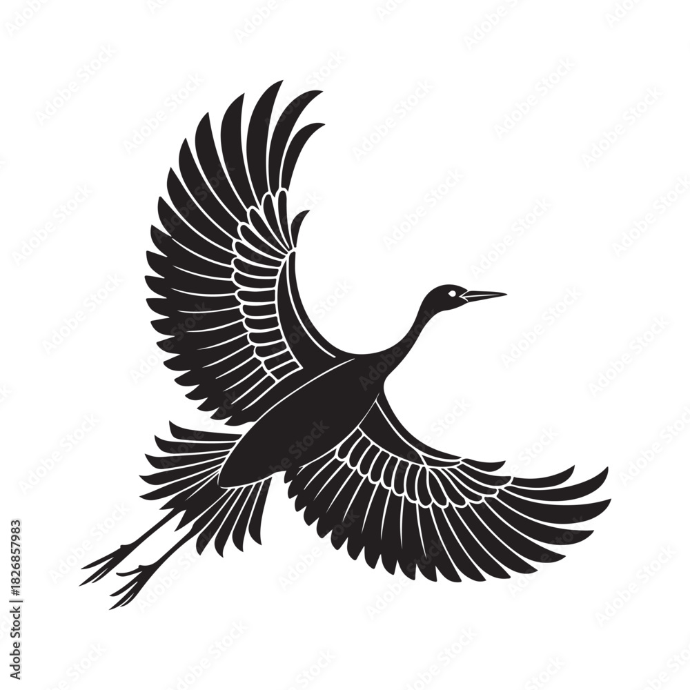 Fototapeta premium Migratory bird icon silhouette.