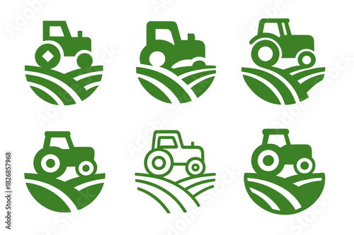 Sustainable Agriculture Icons. Sustainable use of agricultural land and soil health. Icon set. Set Logo of sustainable use of agricultural land and soil