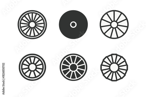 King Arthur Logo Set. King Arthur's legends. Icon set. Set Logo of King Arthur's legends: Round Table. harmonious logo variations of the same emblematic