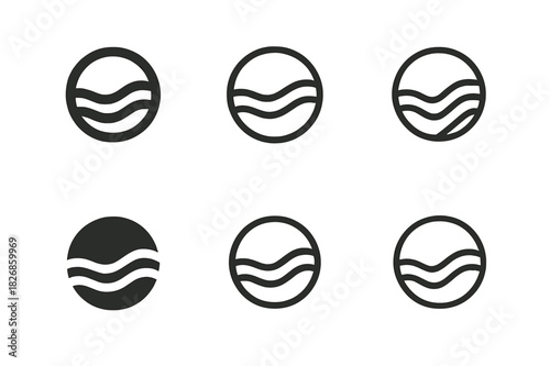 Nature-Inspired Logo Set. Graphic design trends nature inspired design. Icon set. Set Logo of nature inspired design: earth and water balance emblem.