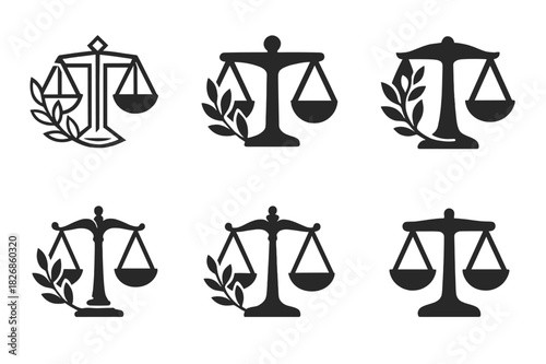 Mediation Logo Collection. Lawyers participating in alternative dispute resolution (mediation). Icon set. Set Logo of Lawyers participating in alternative
