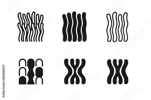 Bath Mat Logos. Bath Mat Texture. Icon set. Set Logo of Bath Mat Texture: water-absorbent fibers. harmonious logo variations of the same emblematic concept,