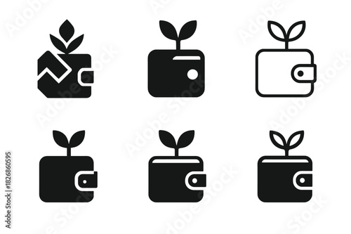 Economic Growth Icons. Developing countries? economic growth. Icon set. Set Logo of Developing countries? economic growth: mobile money wallet. harmonious logo