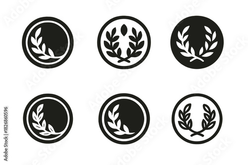 Ancient Trade Logo Variations. History of Trade and Commerce in Ancient Civilizations. Icon set. Set Logo of History of Trade and Commerce in Ancient