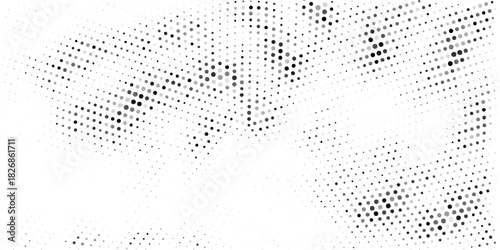 Abstract monochrome halftone pattern. Futuristic panel. Grunge dotted backdrop with circles, dots, point.