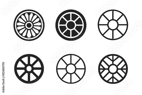 King Arthur Logo Set. King Arthur's legends. Icon set. Set Logo of King Arthur's legends: Round Table. harmonious logo variations of the same emblematic