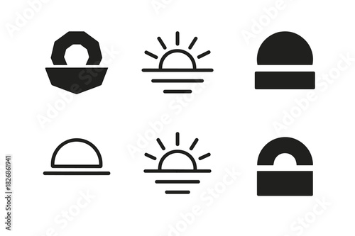 Nature-Inspired Logo Variations. Graphic design trends nature inspired design example. Icon set. Set Logo of Graphic design trends nature inspired design