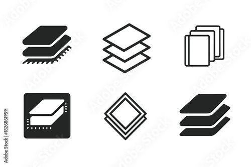 Rug Logo Variations. Choosing rugs for a living room. Icon set. Set Logo of choosing rugs for a living room: layered rugs. harmonious logo variations of the