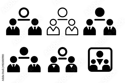 Mediation Logo Variations. Lawyers participating in alternative dispute resolution (mediation). Icon set. Set Logo of Lawyers participating in alternative